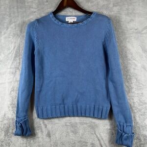 Vintage J.G. Hook Womens M Cotton Sweater Blue Chunky Knit Nautical Cottage